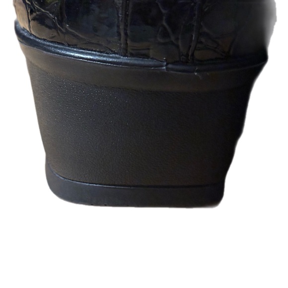 Easy Street Purpose Loafer Black Croc Embossed Slip-On Block Heel Office 8.5M - Picture 8 of 13